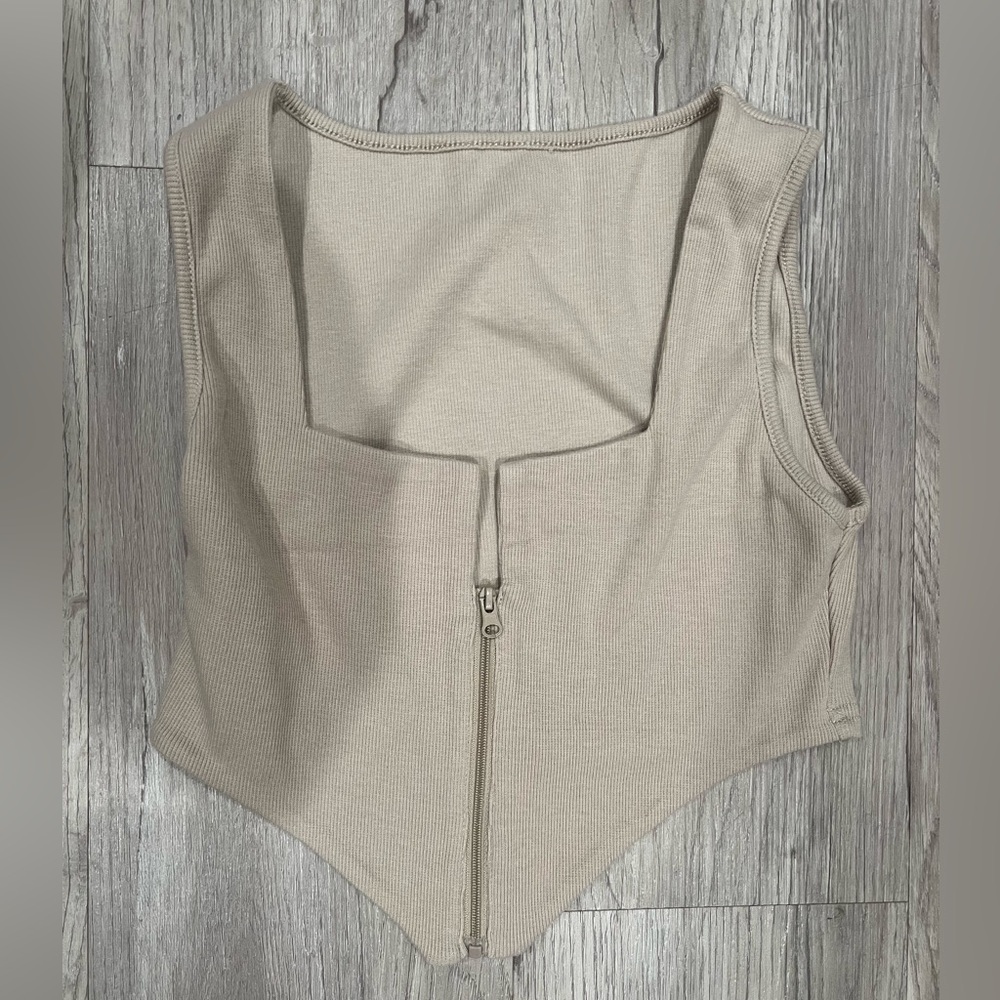 Zip up crop top